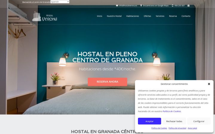 Screenshot of hostalverona.es