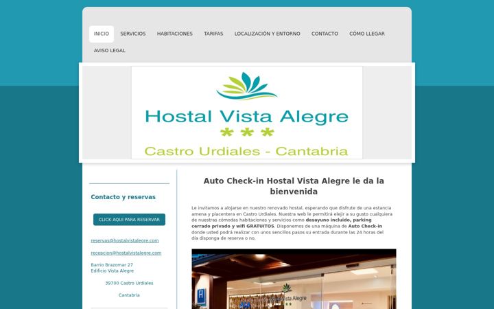 Screenshot of hostalvistalegre.com
