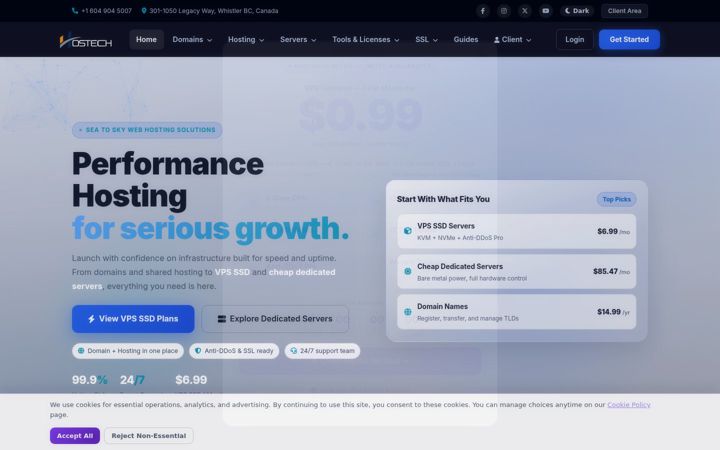 Screenshot of hostandtech.com