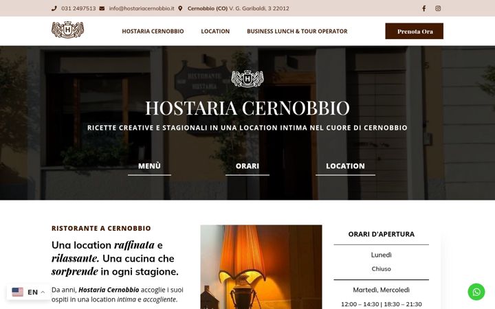 Screenshot of hostariacernobbio.it