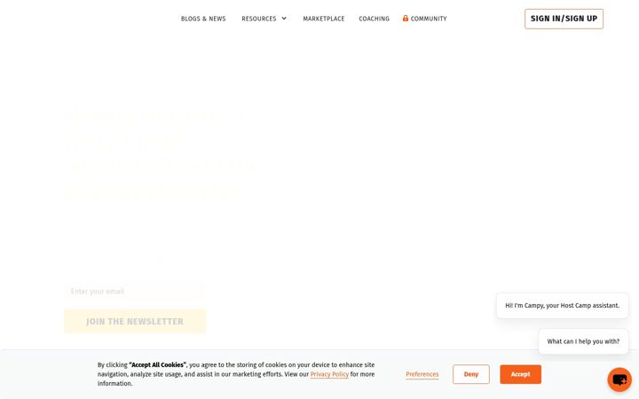 Screenshot of hostcamp.com