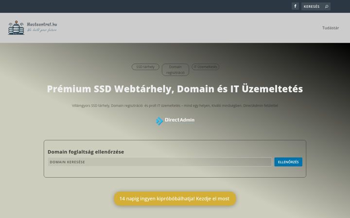 Screenshot of hostcentral.hu
