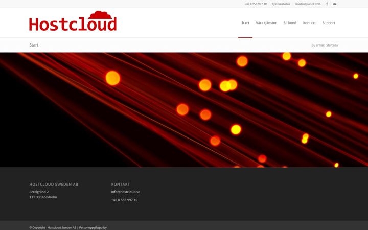 Screenshot of hostcloud.se