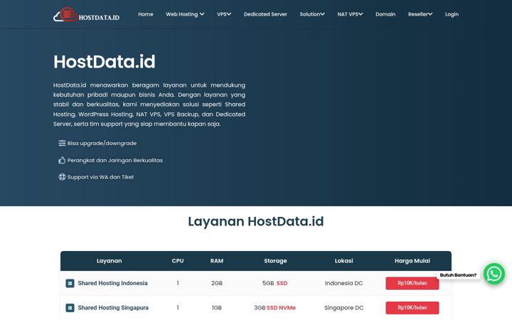 Zrzut ekranu hostdata.id