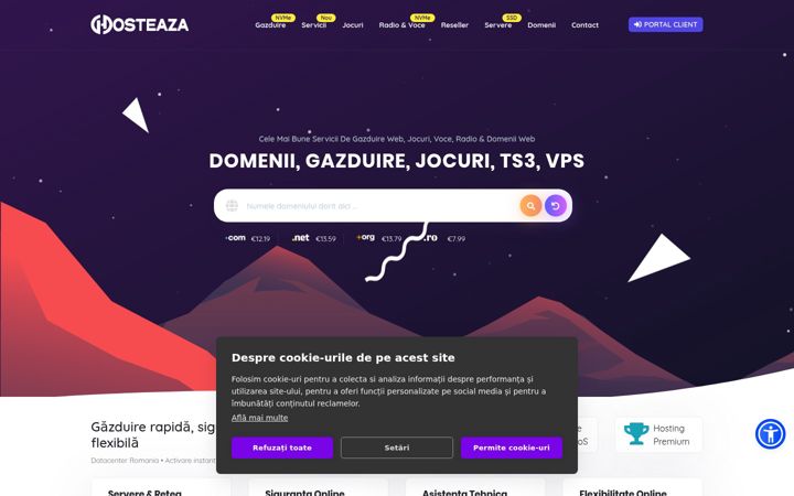 Capture d'écran de hosteaza.com