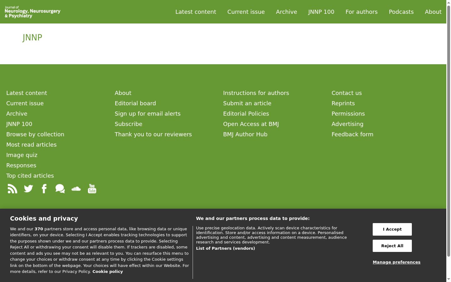 Screenshot of the consent banner shown before any interaction