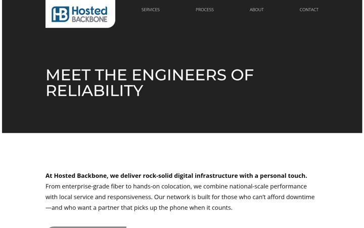 Screenshot of hostedbackbone.net