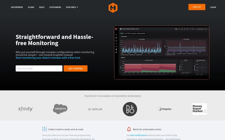 Screenshot of hostedgraphite.com