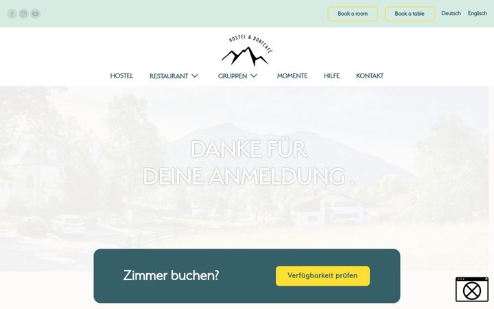 Screenshot of hostel-bergblick.de