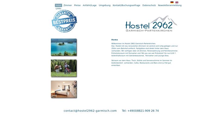 Screenshot of hostel2962-garmisch.com