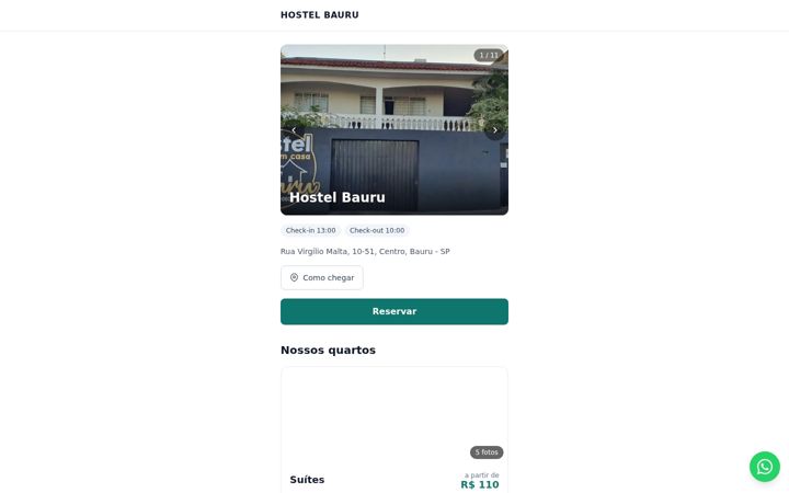 Screenshot of hostelbauru.com.br