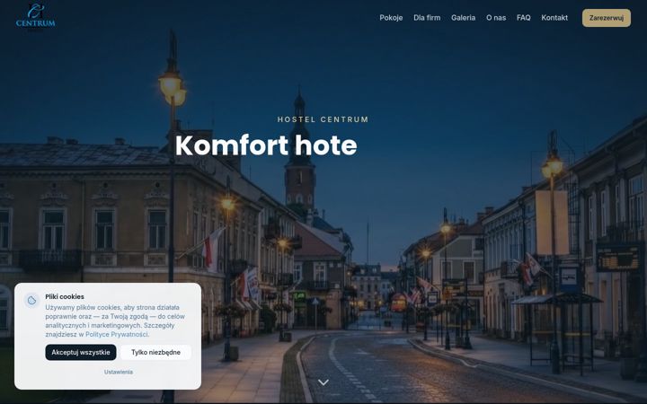 Screenshot of hostelcentrum.eu
