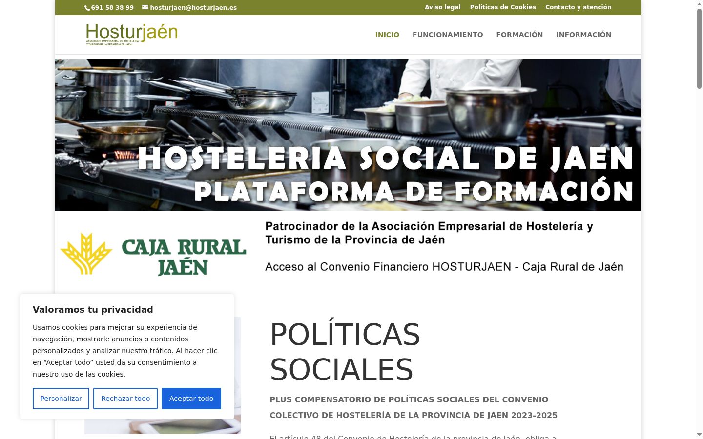 Screenshot tal-banner tal-kunsens muri qabel kwalunkwe interazzjoni