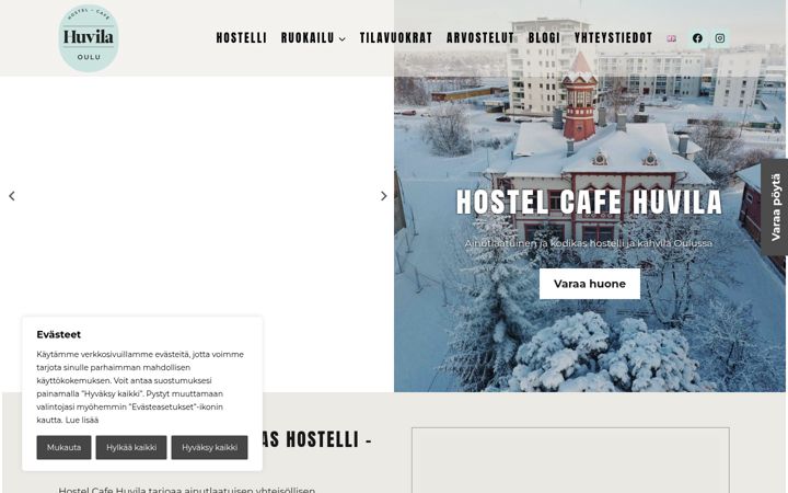Screenshot of hostelhuvila.fi