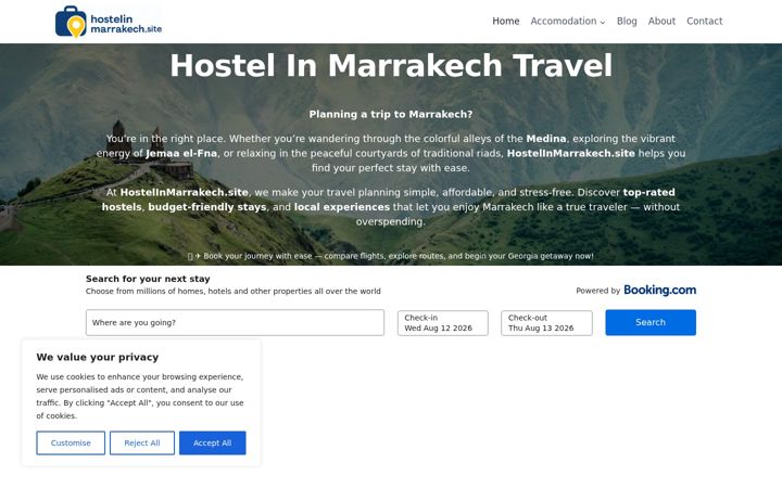 Screenshot of hostelinmarrakech.site