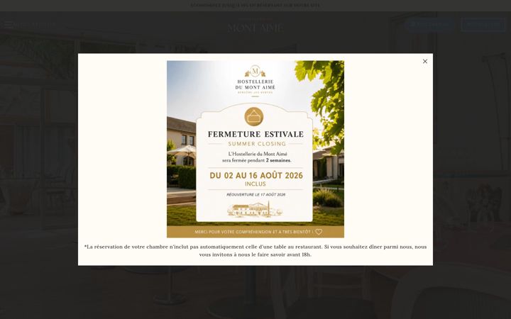 Screenshot of hostellerie-mont-aime.com