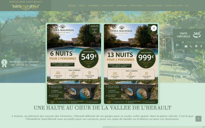 Screenshot of hostellerie-saint-benoit.com