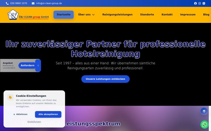 Screenshot of hostelreinigung.de