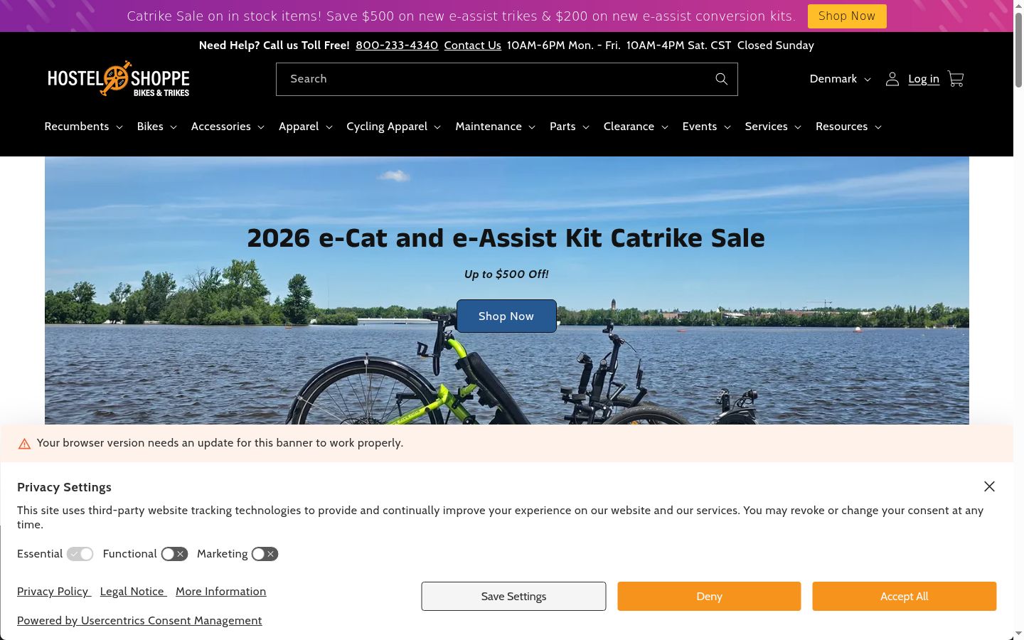 Screenshot of the consent banner shown before any interaction