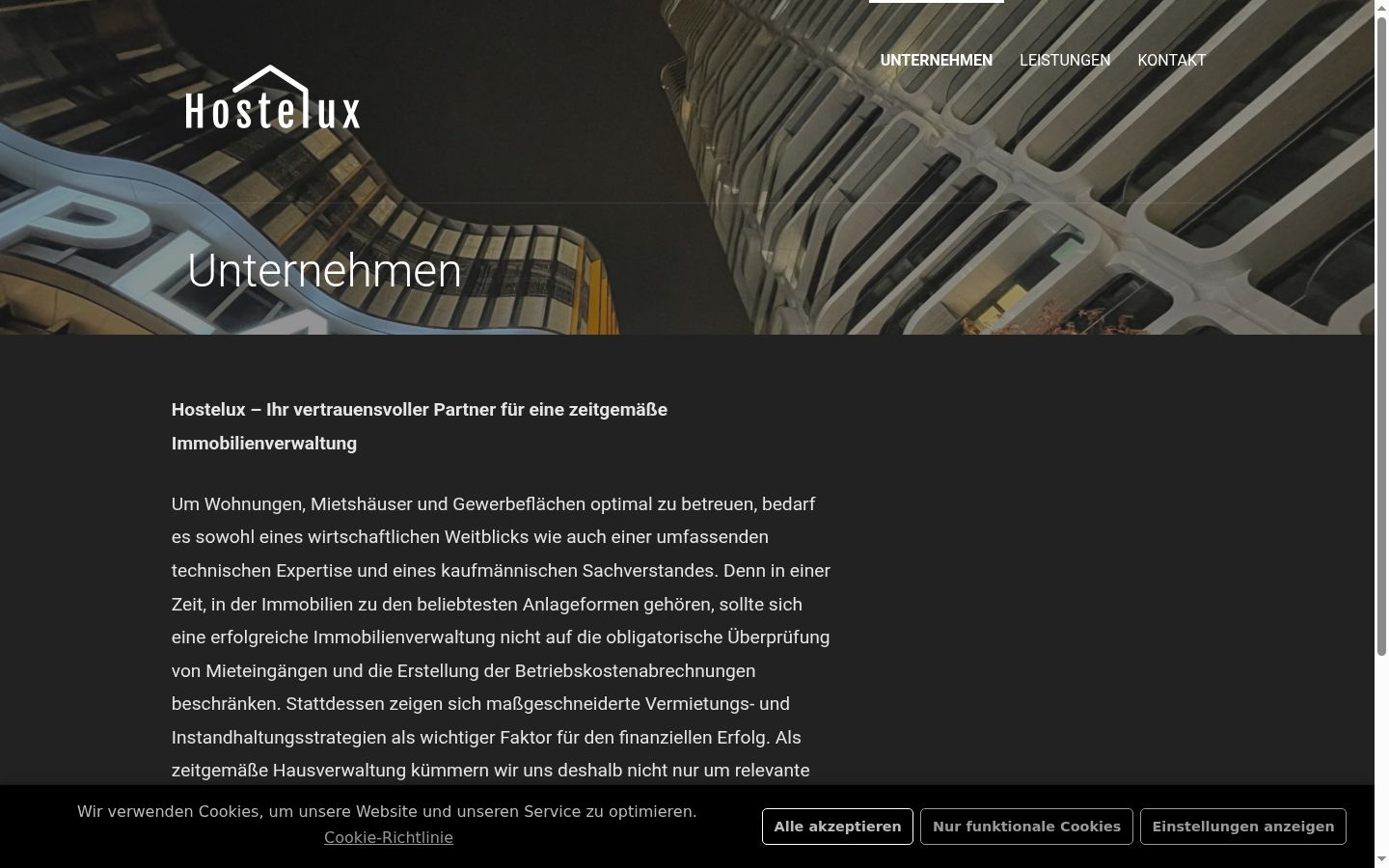 Screenshot des Einwilligungsbanners vor jeglicher Interaktion
