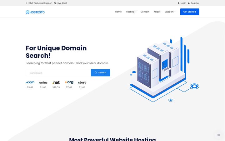 Screenshot of hostesto.com