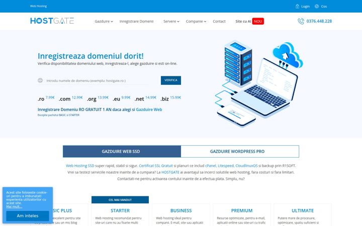 Screenshot of hostgate.ro