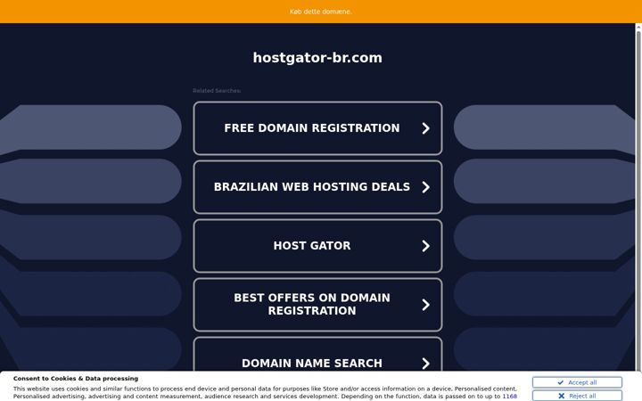 Kuvakaappaus sivustosta hostgator-br.com