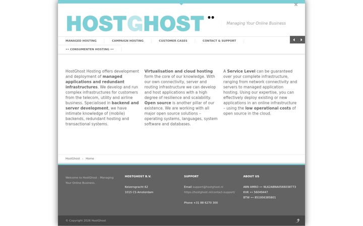 Screenshot of hostghost.nl