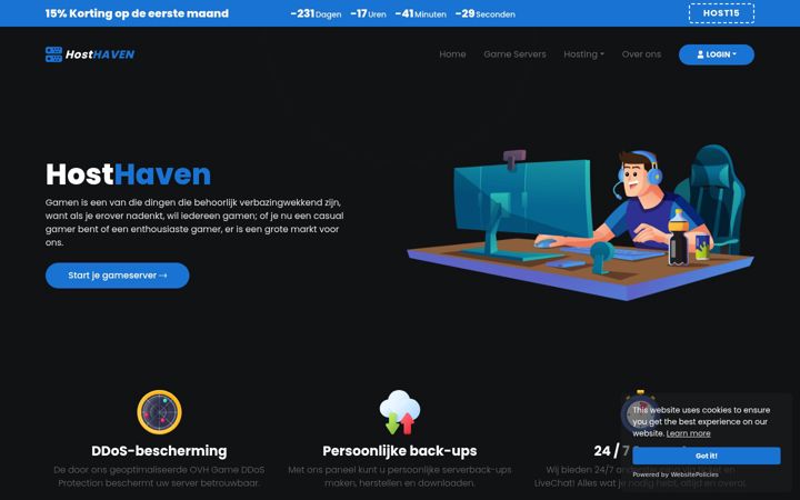 Screenshot of hosthaven.nl