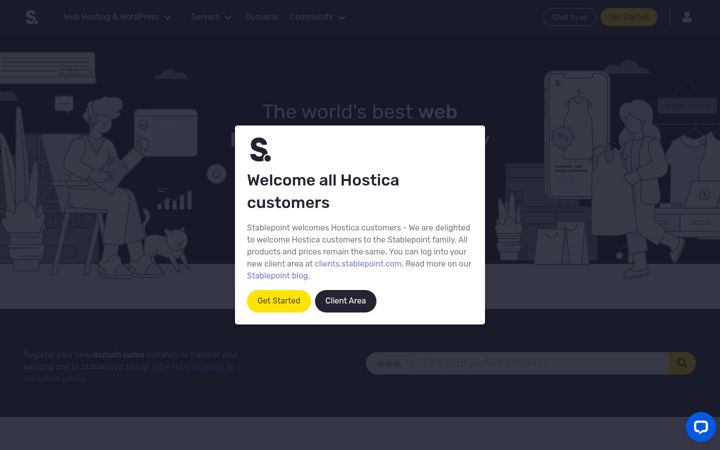 Screenshot of hostica.net