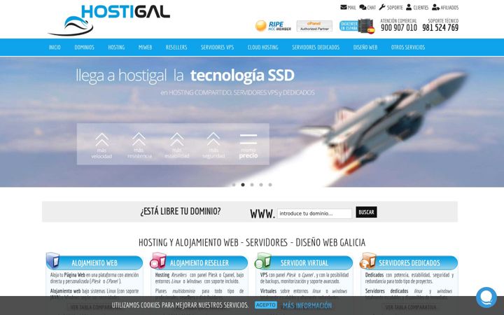 Screenshot of hostigal.com
