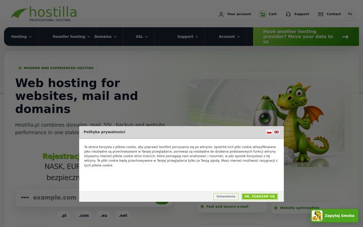 Screenshot of hostilla.pl