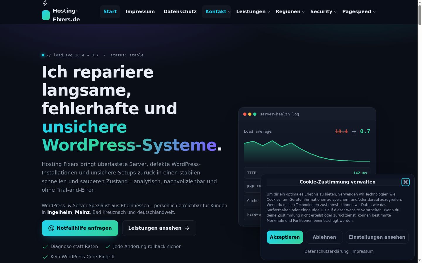 Screenshot del banner di consenso mostrato prima di qualsiasi interazione