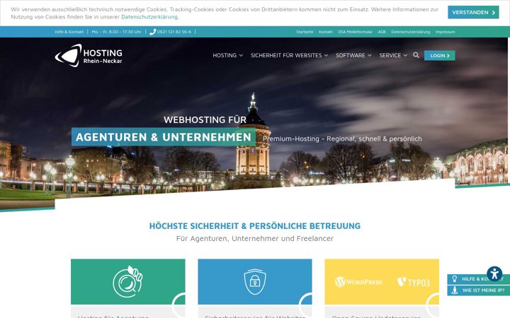 Screenshot of hosting-rhein-neckar.de