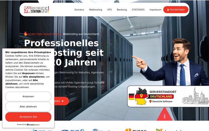 Screenshot of hosting-station55.de