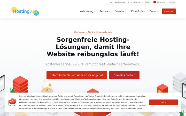 Screenshot of hosting.ua