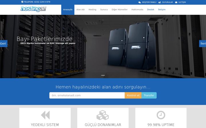 Kuvakaappaus sivustosta hostingal.com