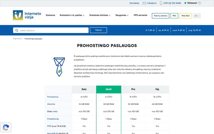 Screenshot of hostingas.lt