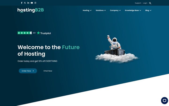 Screenshot of hostingb2b.com
