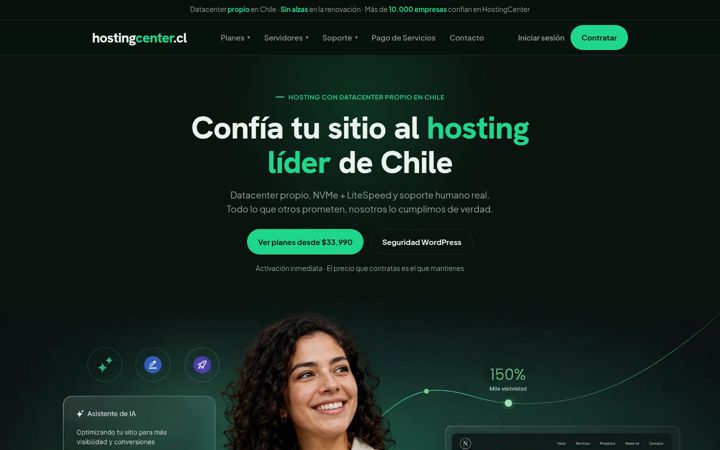 Screenshot of hostingcenter.cl
