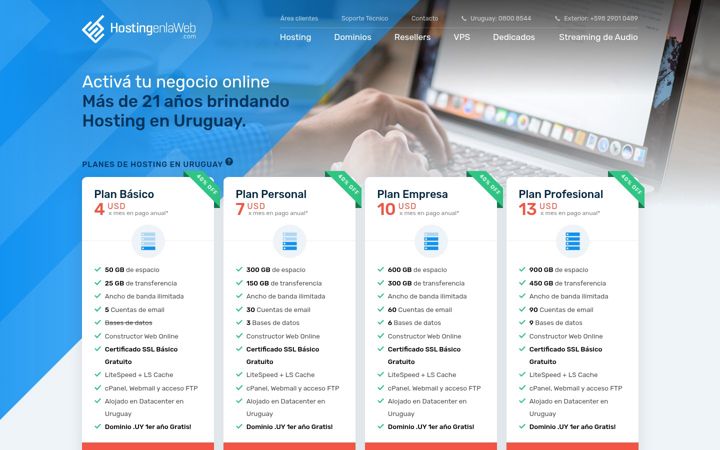 Screenshot of hostingenlaweb.com
