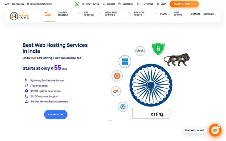 Screenshot of hostinghome.net