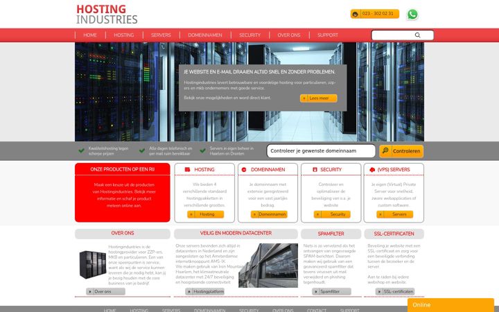 Screenshot of hostingindustries.de