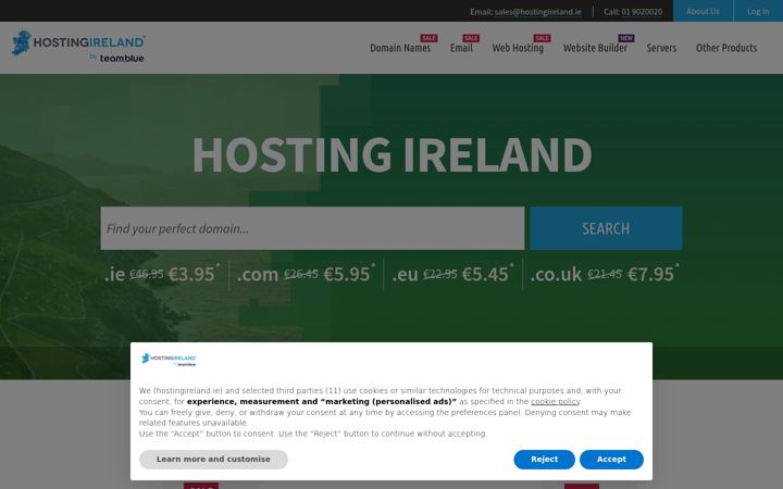 Screenshot of hostingireland.ie