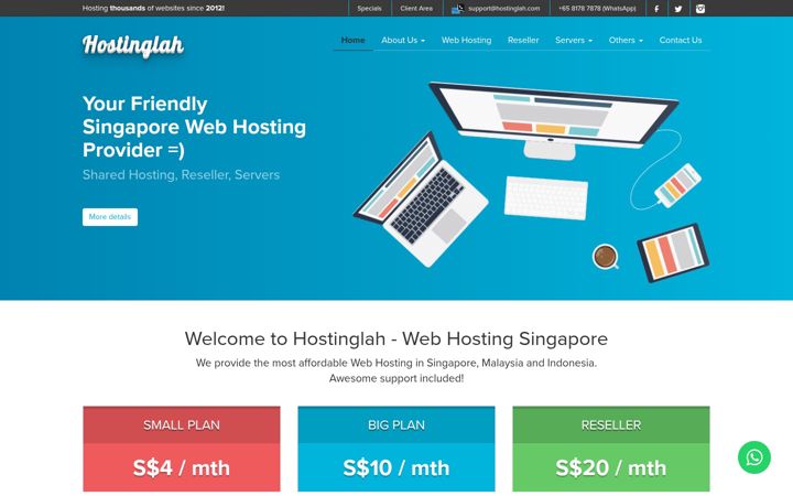 Screenshot of hostinglah.com