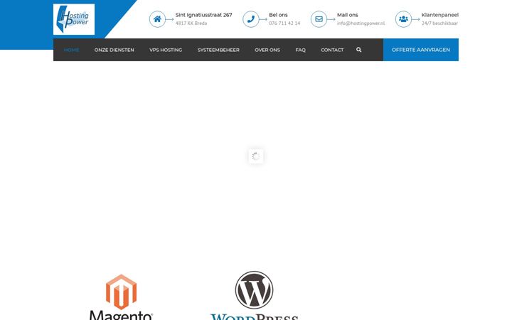 Screenshot van hostingpower.nl