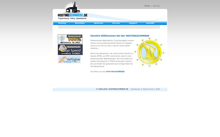 Screenshot of hostingschmiede.de