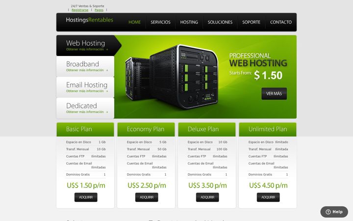 Screenshot of hostingsrentables.net