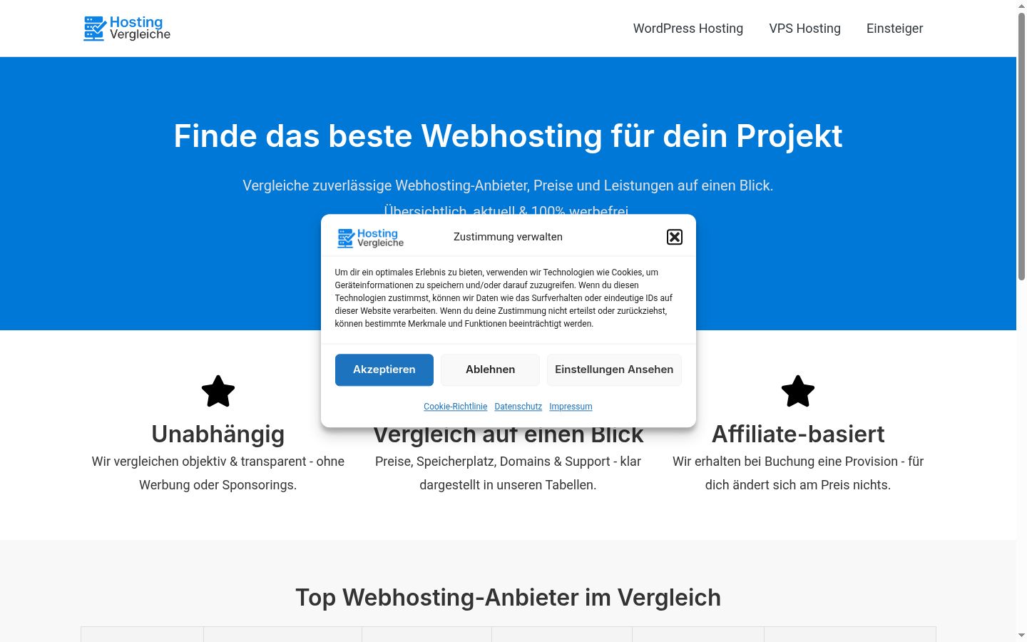 Screenshot tal-banner tal-kunsens muri qabel kwalunkwe interazzjoni