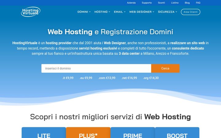Screenshot of hostingvirtuale.com